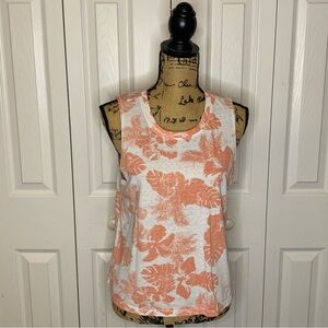Z Supply Cream and Peach Floral Tank Top Size Large